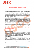 Informa’t amb la USOC. El contracte de treball