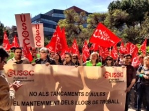 Concentració el 22 de Març de Delegats i Delegades davant el Departament d'Ensenyament de la Generalitat de Catalunya
